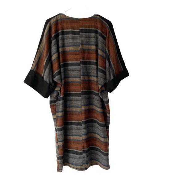 Vintage Wool Rootes Designer International Moda Arte Italian Stripe Dress Large - Picture 5 of 6